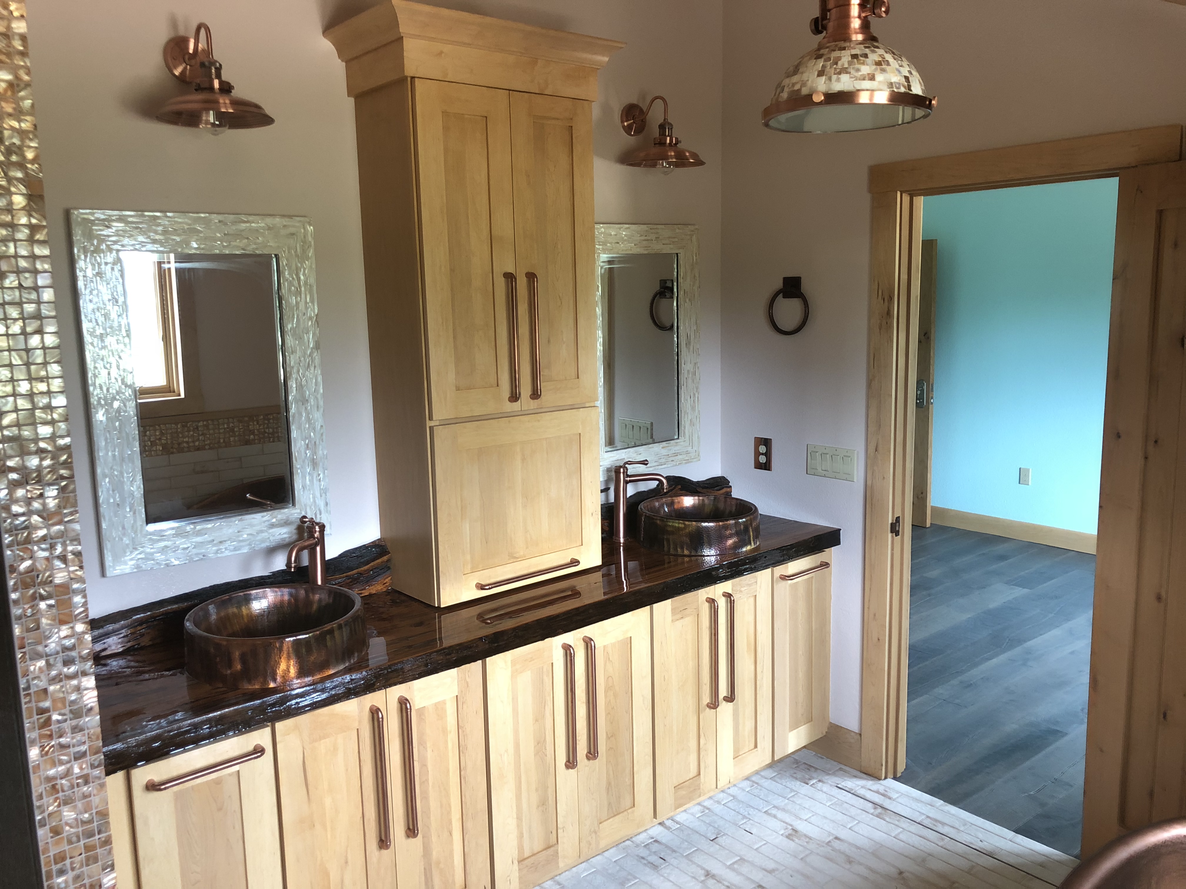 Custom vanity cabinetry